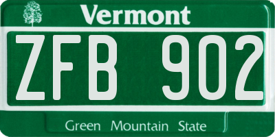 VT license plate ZFB902