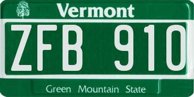 VT license plate ZFB910