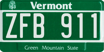 VT license plate ZFB911