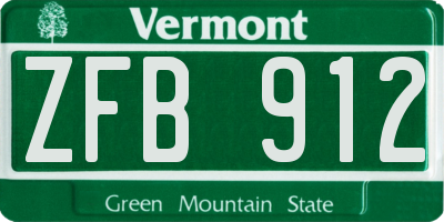 VT license plate ZFB912