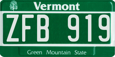VT license plate ZFB919