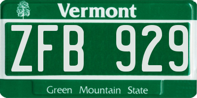 VT license plate ZFB929