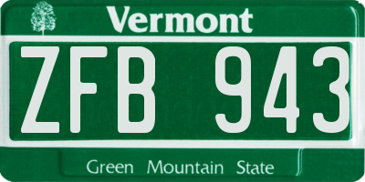 VT license plate ZFB943