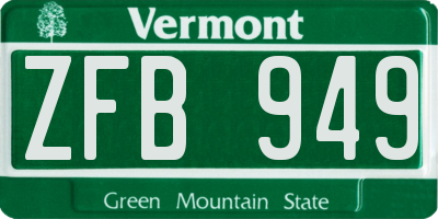 VT license plate ZFB949