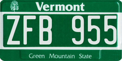 VT license plate ZFB955