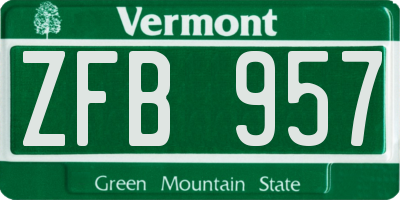VT license plate ZFB957