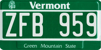 VT license plate ZFB959