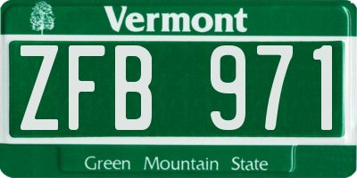 VT license plate ZFB971