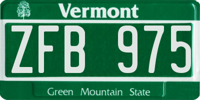 VT license plate ZFB975