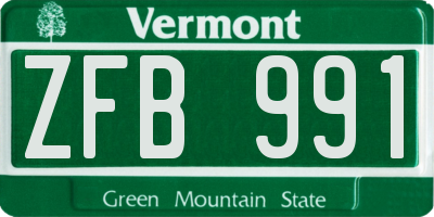 VT license plate ZFB991
