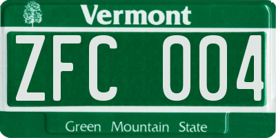 VT license plate ZFC004