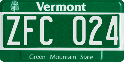 VT license plate ZFC024