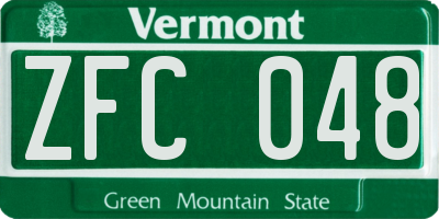 VT license plate ZFC048