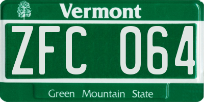 VT license plate ZFC064