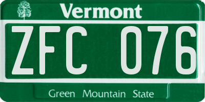 VT license plate ZFC076