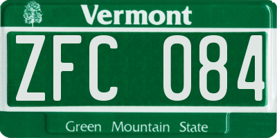VT license plate ZFC084