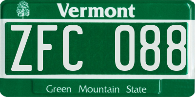 VT license plate ZFC088