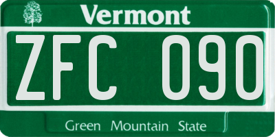VT license plate ZFC090