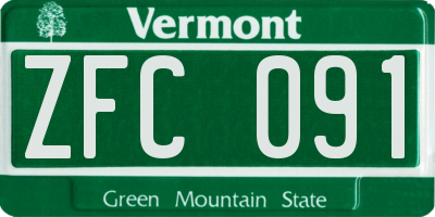 VT license plate ZFC091