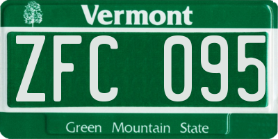VT license plate ZFC095