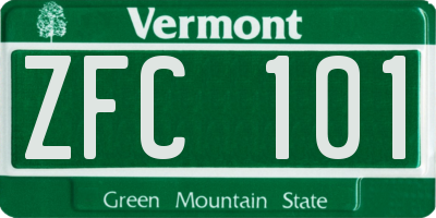 VT license plate ZFC101