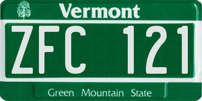 VT license plate ZFC121