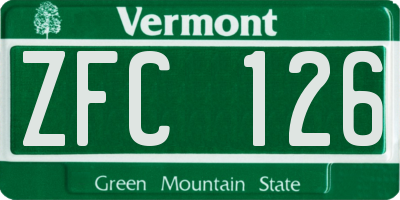 VT license plate ZFC126