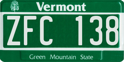 VT license plate ZFC138