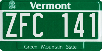 VT license plate ZFC141