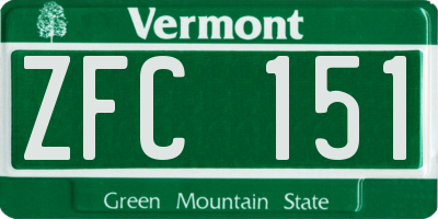 VT license plate ZFC151