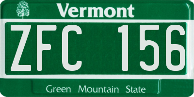 VT license plate ZFC156