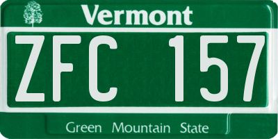 VT license plate ZFC157