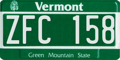 VT license plate ZFC158