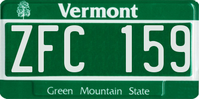 VT license plate ZFC159