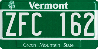 VT license plate ZFC162