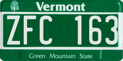 VT license plate ZFC163