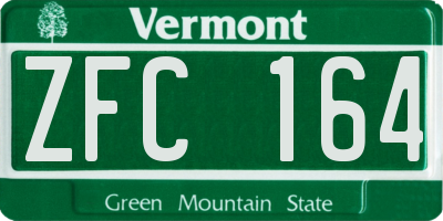 VT license plate ZFC164