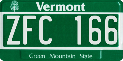 VT license plate ZFC166