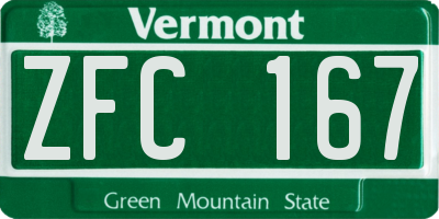 VT license plate ZFC167
