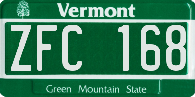 VT license plate ZFC168