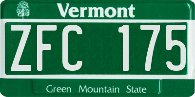 VT license plate ZFC175