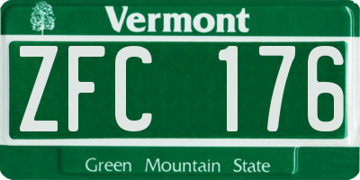 VT license plate ZFC176