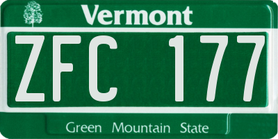 VT license plate ZFC177