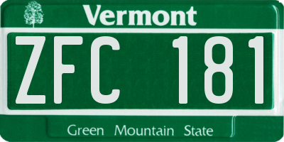 VT license plate ZFC181