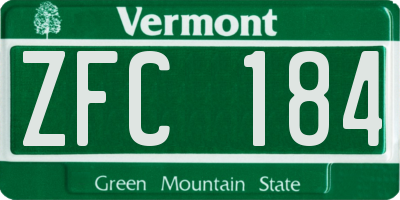 VT license plate ZFC184