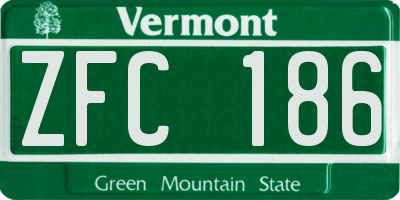 VT license plate ZFC186