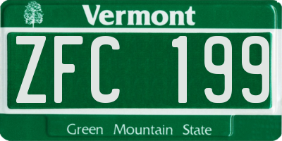 VT license plate ZFC199
