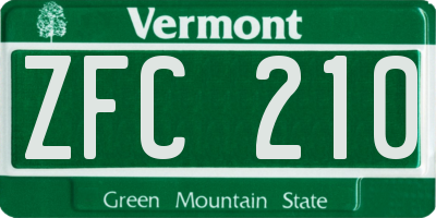 VT license plate ZFC210
