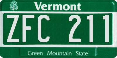 VT license plate ZFC211