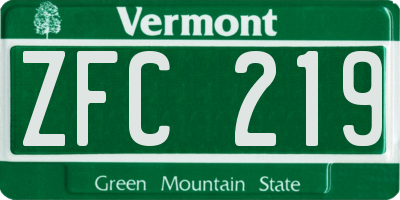 VT license plate ZFC219